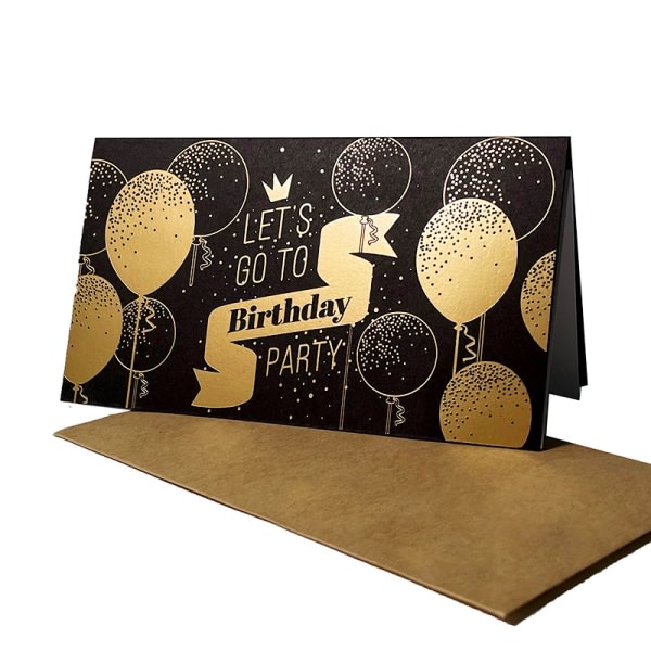 15 stykker svart bakgrunn guldstämpling födelsedagskort streamer meteor trädgårdsfest present present dekorasjon gratulationskort