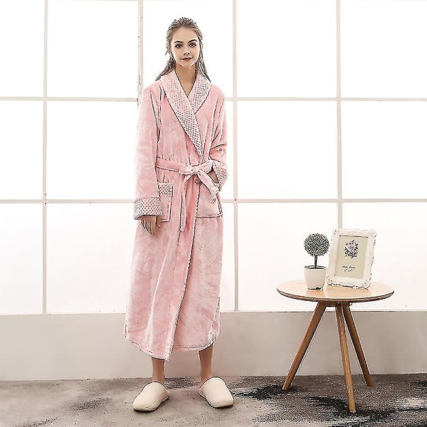 Flannelkåber til mænd Vintertykke kimono-natkjoler Plus Size Efterår Patchwork Fleece Lange morgenkåber Morgenkåbe Nightwear_ai 11 XL