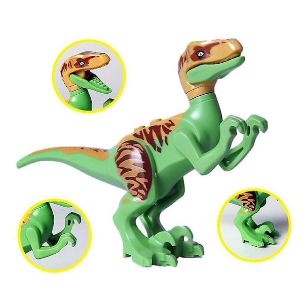 Jurassic World Dinosaur Legetøjssæt - 20 Dele T-Rex & Raptor Figurer [YD]