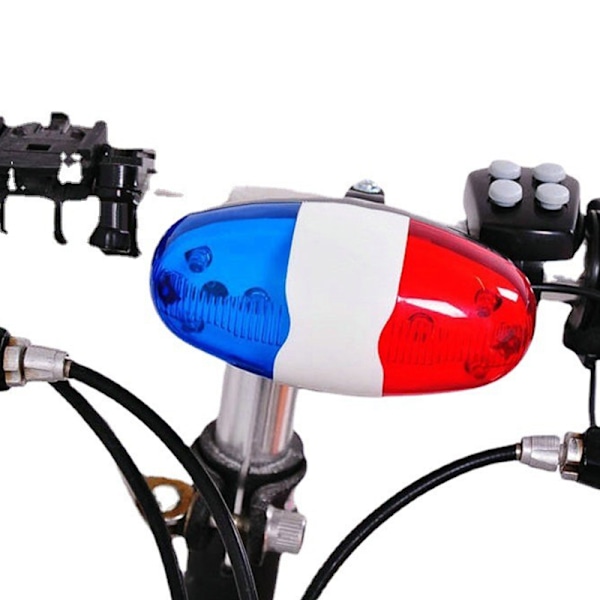 6 LED 4-tons Cykelklocka Polislampa Elektroniskt Horn Siren Ki