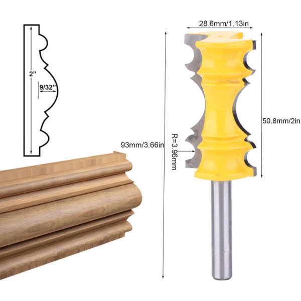 Utarbetad stolskena form överfräs 8 mm skaft träbearbetningsfräs