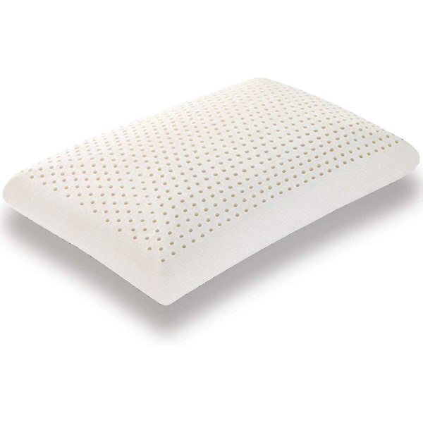 Alg 100 % Talalay latexkudde, extra mjuk latexkudde för att sova (queen size), sängkudde för rygg-, sido- och magsömmar, hjälper till att lindra bör