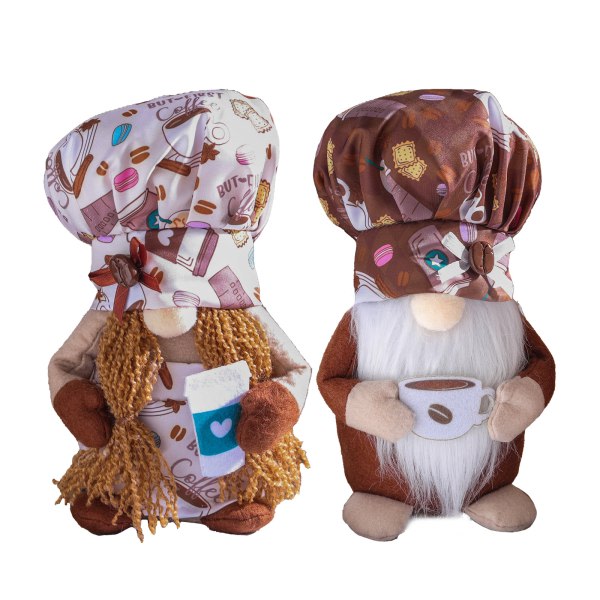 Söt Kaffe Gnome Docka Ornament Kreativ Ansiktslös Plyschleksak Personlig skrivbordsdekoration för hemmakontor Kaffebar Kvinna