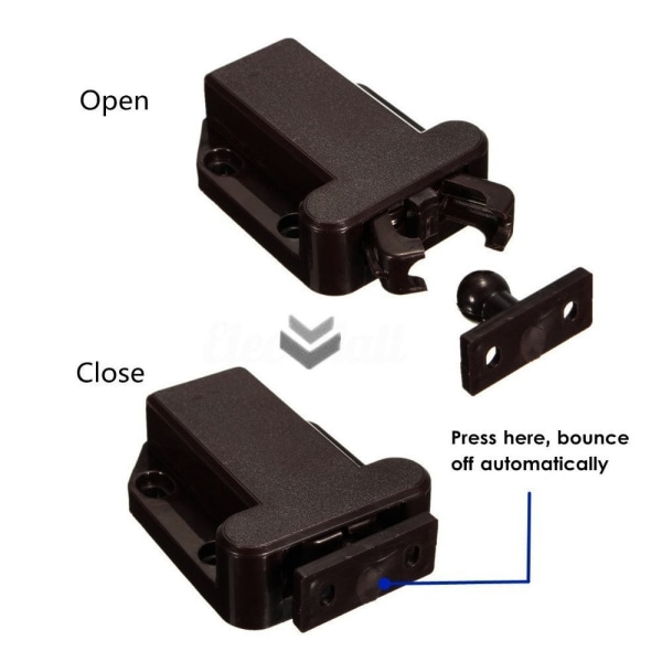 Pack Touch-udløserskabslåse - ikke-magnetiske skuffelåse