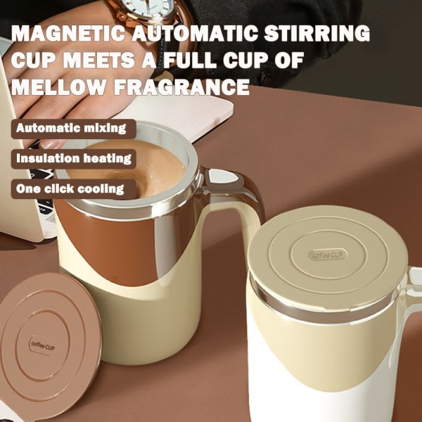 400ML elektrisk kaffeshakerflaska Intelligent isolering Udomhusresor Kaffeshakerkopp Rice White