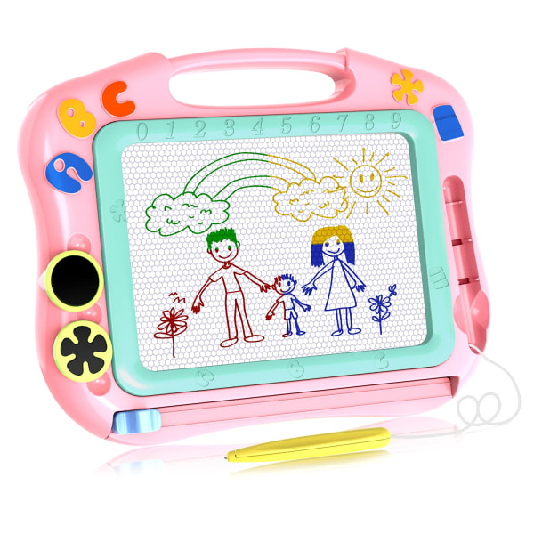Doodle Girls Legetøj Alder 2 3 4, Magnetisk Doodle Board til piger Fødselsdagsgave til 2-4-årige piger 2 3 4-årige Småbørn Gaver Pink