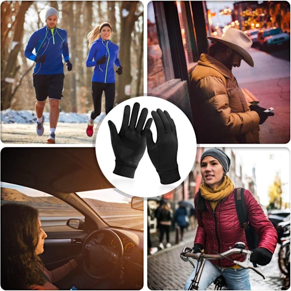 Pekskärmhandskar, Unisex Sport Handskar Handskefoder Utomhus Löparhandskar Varma Vindtäta Vinterhandskar Anti-Halk Hel Finger för Löpning, Körning