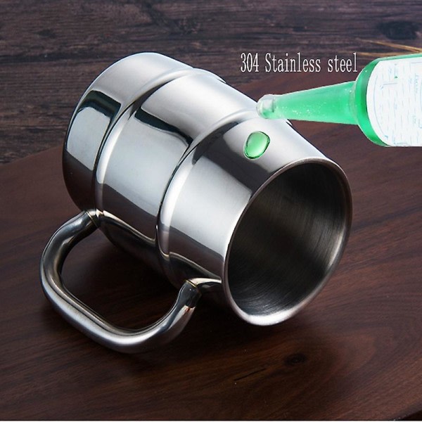 Ölkopp i rostfritt stål Utomhuscamping Western Tea Coffee Cup Isolerad bärbar vannkopp Dryckesgods med håndtag