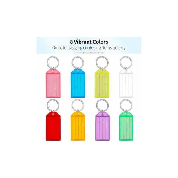 DOPA 20-pack tuffa plastetiketter med delat ringetikettevindue, forskellige farver