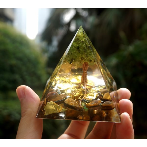 Krystal Energipyramide til Meditation og Chakra Healing Gems DXGHC