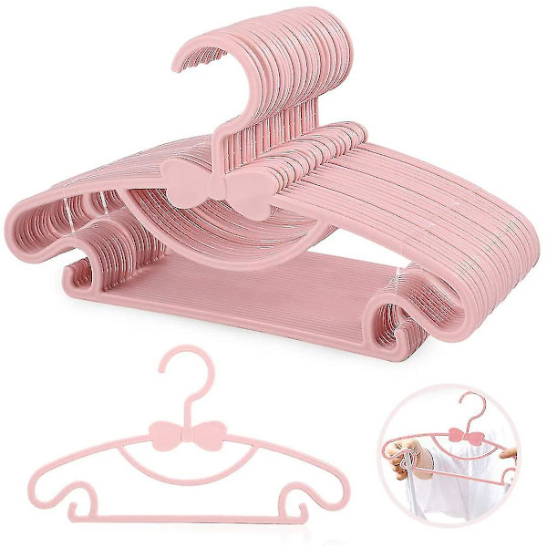 20 st babykläder galgar, halkfria klädhängare för småbarn (färg: rosa)
