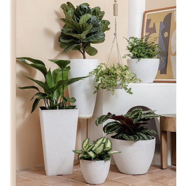 (c)2-pack hängande planteringskrukor för inomhus- och utomhusväxter, 25 cm-