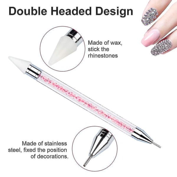 Negle Rhinestone Picker Dotting Tool, dobbelt-end DIY Neglekunst