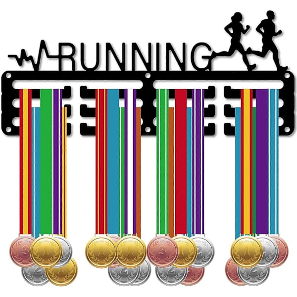 Medaljhållare för löpning, väggmonterad display för sportpriser, metallställ för maratonmedaljer [YDE]