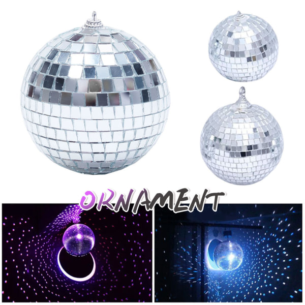 2/3/4cm Sølv Spegel Disco Ball Shining Lasers Glaskulor Hem Julfest Dekor 12st
