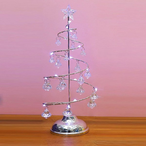 Juletrelampe, Krystall Skrivebordsdekorasjoner med LED Lig