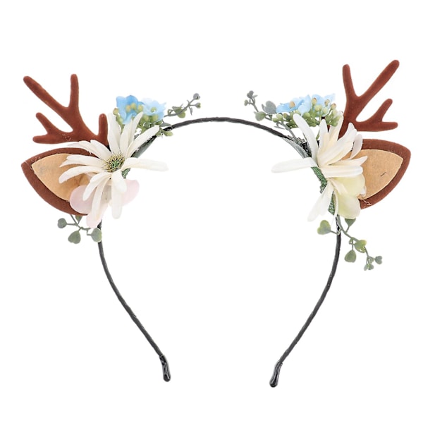 1 st jultomtehorn diadem flickor barn blommig hår mode diadem fest huvudbonad (mönster 3) (storlek 1, som visas på bilden)