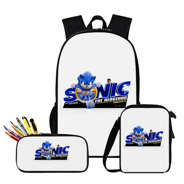 3st 3D Print Super SONIC Ryggsekk Skuldervesker Etui TC-16
