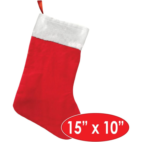 4-delt filt julestrømper, 15' (rød/hvid)