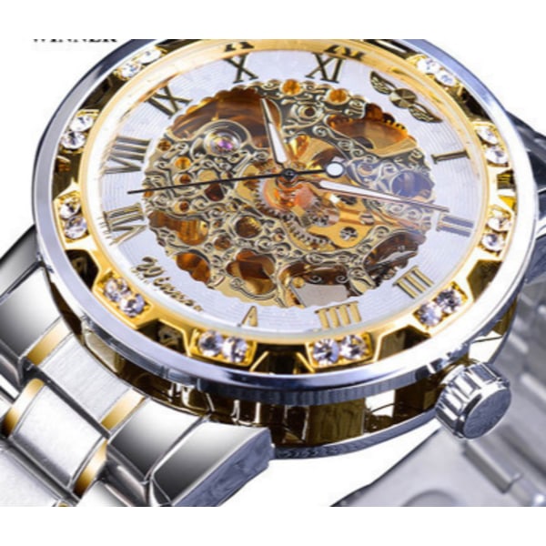 Watch Mekanisk Hollow Formell Klänning Watch Water Diamond Manuell Mekanisk Watch Herrmode