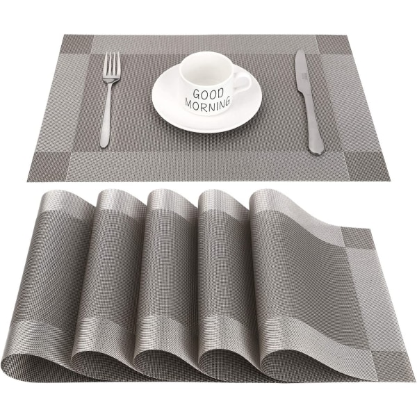Torka rent bordstabletter, tvättbara grå bordstabletter för kök, H