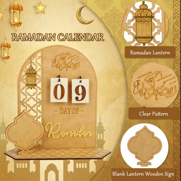 Puinen Ramadan Advent Calendar, Ramadan Calendar Kodin sisustus