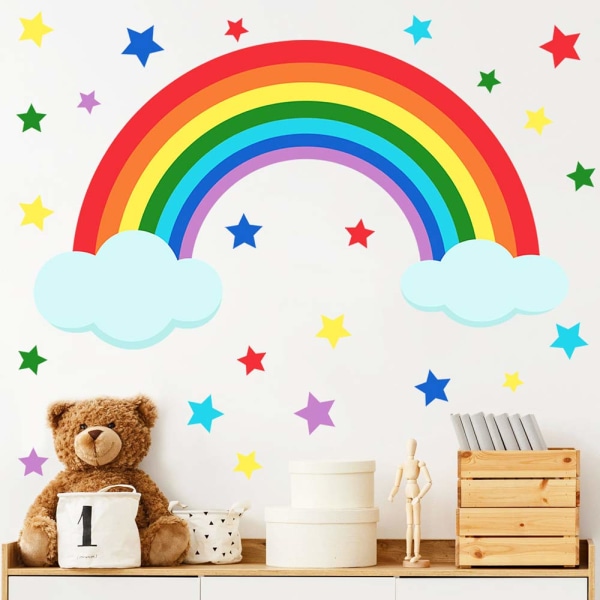 Rainbow Star Kids -seinätarrat, Kid Wall Decor -seinätikku
