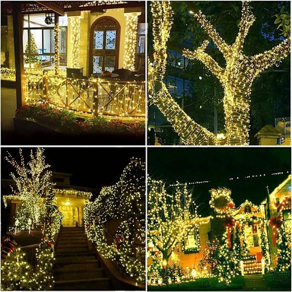 Lyslenke 100m 1000 LED-lys Julgranpynt Innendørs Julgirlander for Utendørs Hage Vanntett Festoon Nyttår KLB