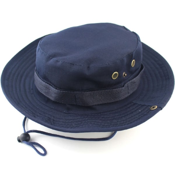 Män Casual Mössor Bred Rand Cap Militär Camo Hattar Navy Blue - Solid