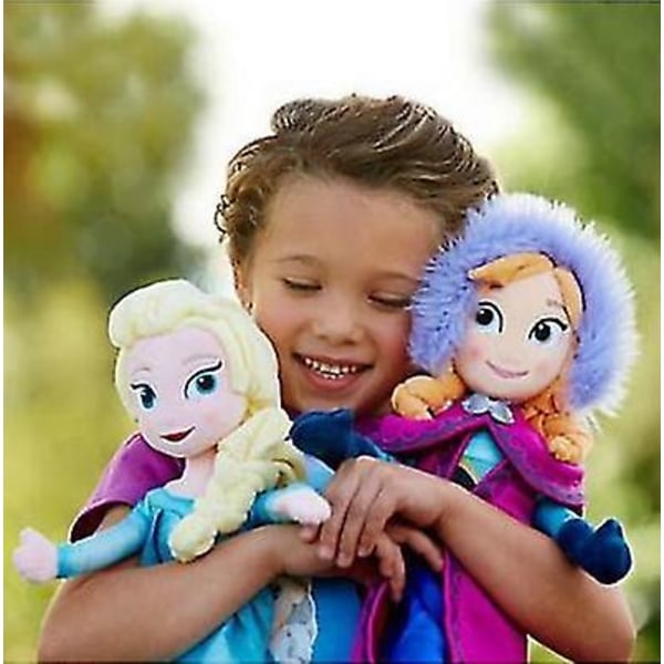 50cm 2st Frozen Princess Anna Elsa Snow Queen Docka Barnleksaker Julklappar Fylld plysch