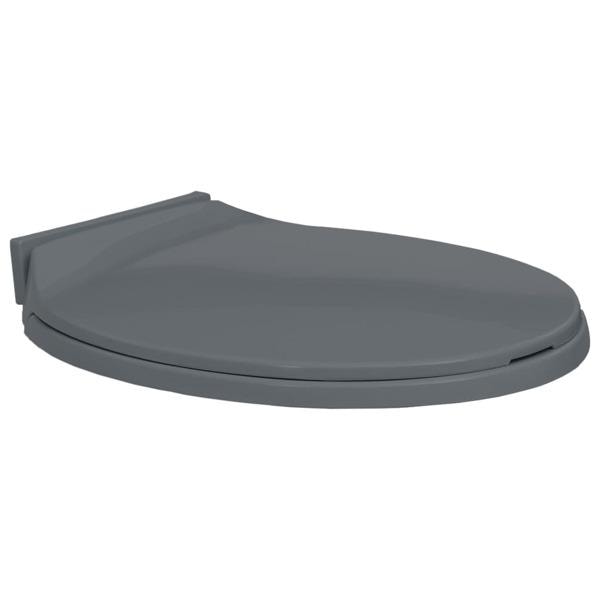 vidaXL Toalettsete med soft close, grå, oval gray 1400