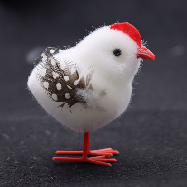Pakke med 8 realistiske dekorative kyllingpåskerekvisitter