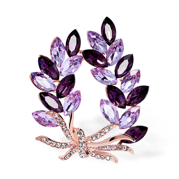 Konstgjord kristall Zinnia Bouquet Brosch Elegant