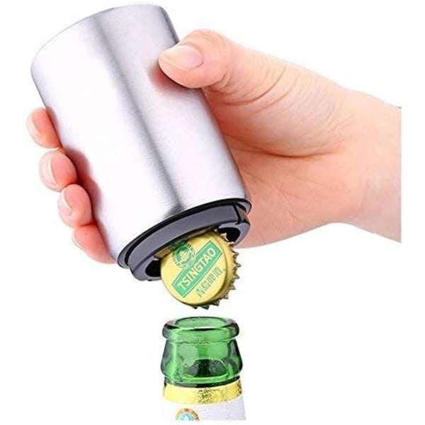 Ölflasköppnare med magnet Rostfritt stål Automatisk flasköppnare med magnetisk cap