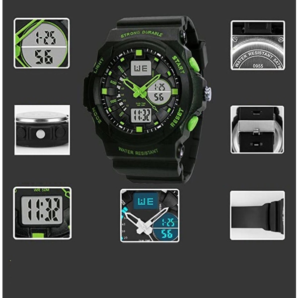 Watch Herr Watch Analog Digital Vattentät Band Alarm/Timer/LED-ljus Elektronisk Watch