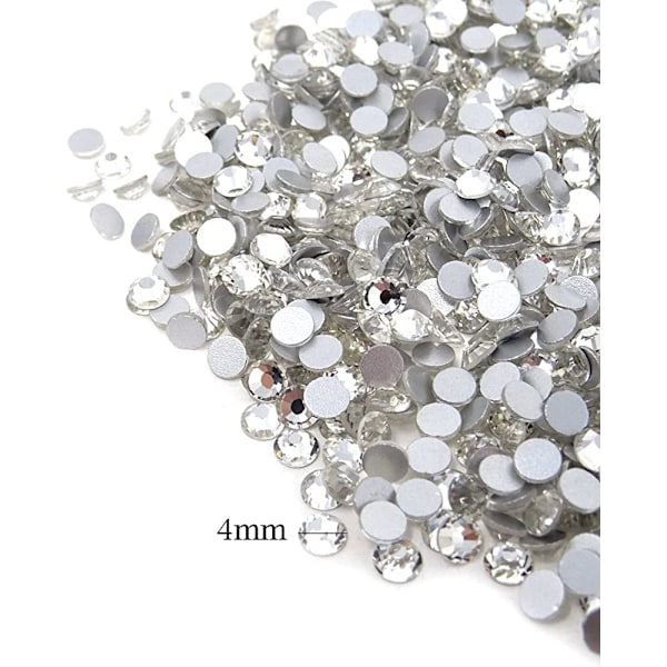 1440 kpl 4 mm ss16 kimaltavia pyöreitä flatback-strasseja, ei-itseliimautuvia