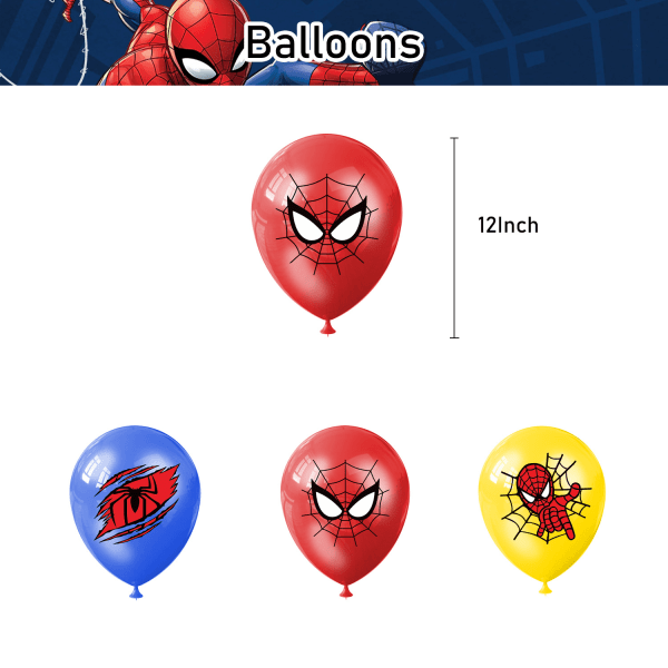 Spider-Man-teemainen syntymäpäiväjuhlan koristelippu kakku Lisää ilmapallo Kierrekoriste Charm Se Suit 1: