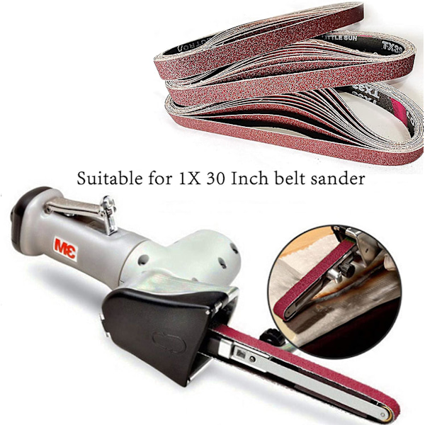 Slipbånd 25 x 762 mm | 15 stk slipbånd | Slipbåndsæt 3x korn 80/120/150/240/400 hver for båndslibemaskiner