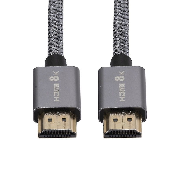 0316 1m HDMI Han til HDMI Han Kabel HDMI Ledning V2.1 8k/60hz Kompatibel med Projektor Skærm Bærbar Computer Tv Ps5 - Grå