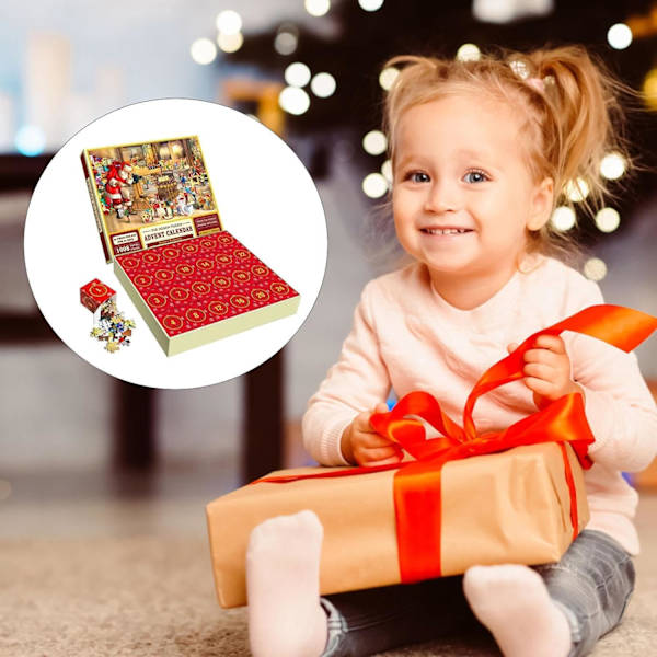 Adventskalender 2024 Julepuslespil, Julekalender Puslespil 1000PCS, Til Voksne Og Børn Nedtælling Til Jul Hjemmedekoration