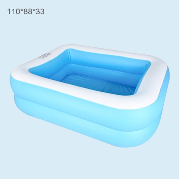 Baby Kid uppblåsbar pool plaskdamm stor storlek förtjockad fyrkantig pool 128*85*45
