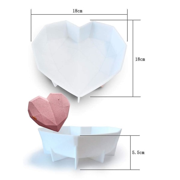 Heart Shape Baking Diy Heart Diamond Silikon Mousse Form Form Kakverktøy