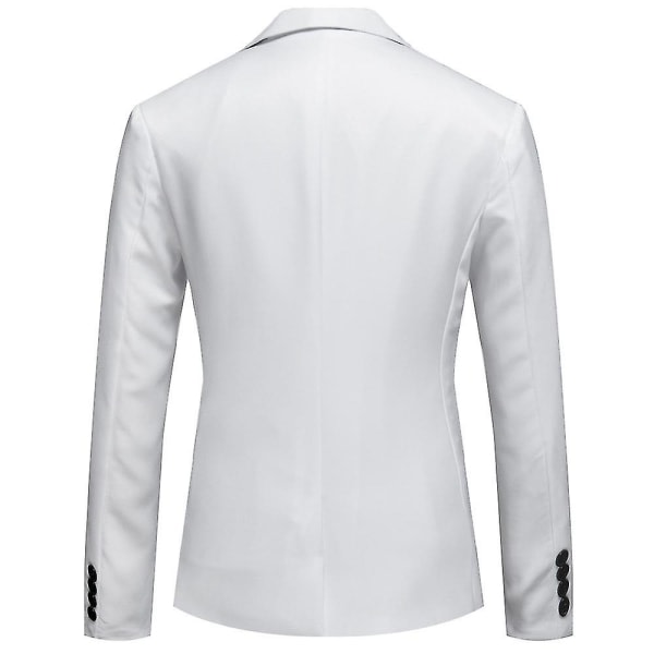 Män Jackor Kostym Blazer Coat Party Business Arbete En knapp formella Lapel Kostymer White 2XL