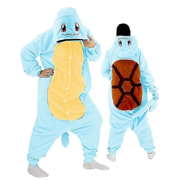 Squirtle Kostym Helkroppspyjamas Halloween Jul Overall Kigurumi För Män Kvinnor XL