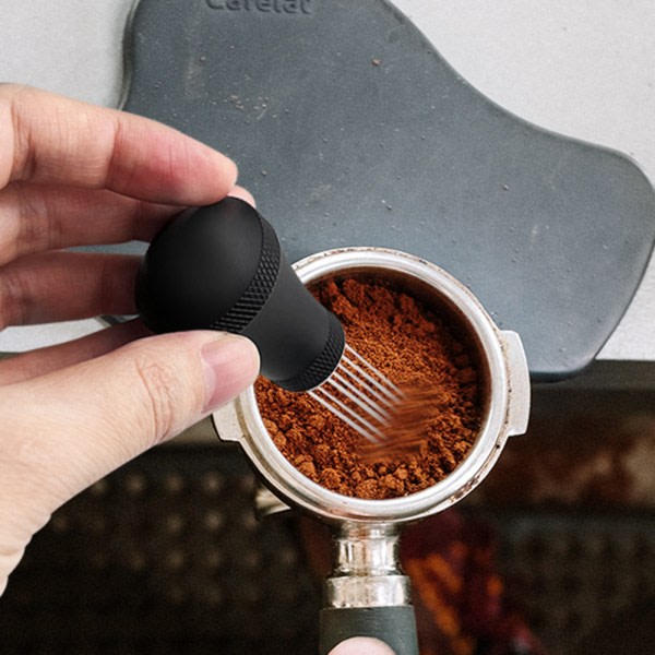 Rostfritt stål Kaffe Tamper Nål Set Professionell Kaffepulver Dispergering Nål Hem Kaffe Tillbehör Svart