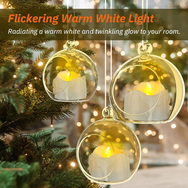12-pack LED flimrande v?rmeljus med timer - varmvit