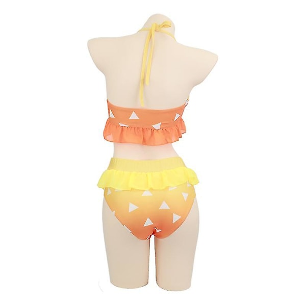 Demon Slayer Cosplay Puku Bikini Ranta Kesä Uimapuku Setti Agatsuma Zenitsu Agatsuma Zenitsu M