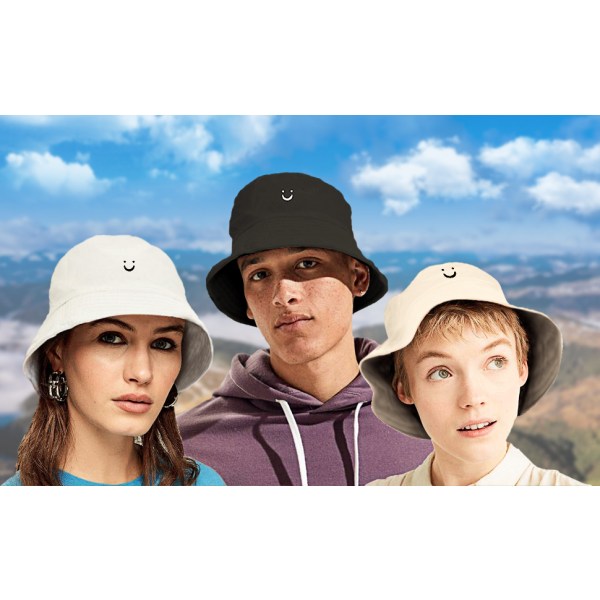 Smile Face Bucket Hat for Men Summer Travel Bucket B