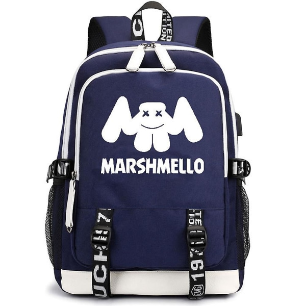 Marshmello USB Ladattava Reppu Koululaukku Suurella Kapasiteetilla Color-2