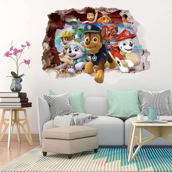TG Paw Patrol 3D-vægklistermærker til soveværelset, Paw Patrol, 3D-vægklistermærker, Paw